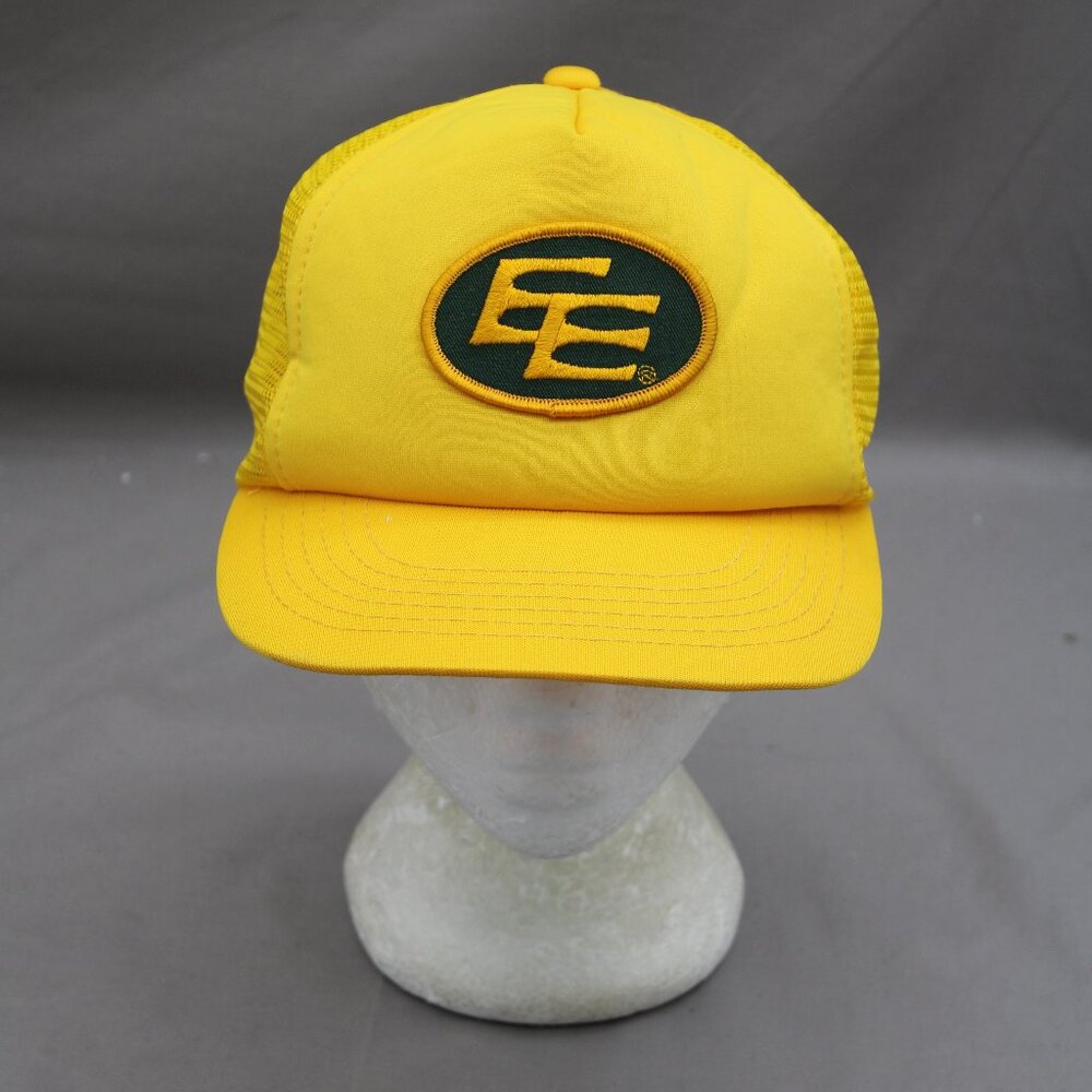 Edmonton Eskimos Hat (VTG) - All Yellow Trucker Hat - Adult Snapback